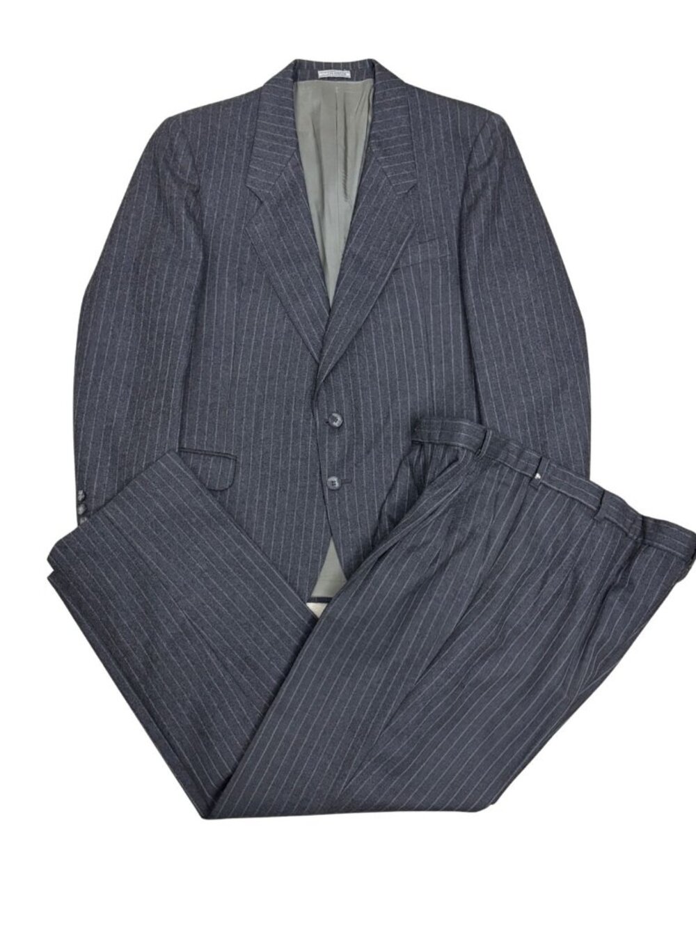 NINO CERRUTI Vintage Suit Luxury Designer Retro Pinstripe Blazer Dress Pants 42S